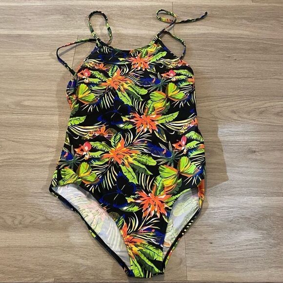 Ekauaer tropical palm tree one piece bathing suit XL - Picture 1 of 8